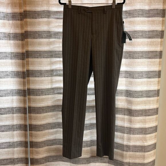 Lauren Ralph Lauren Gray And‎ White Pinestripe Dress Pants Size 29 - Picture 1 of 11